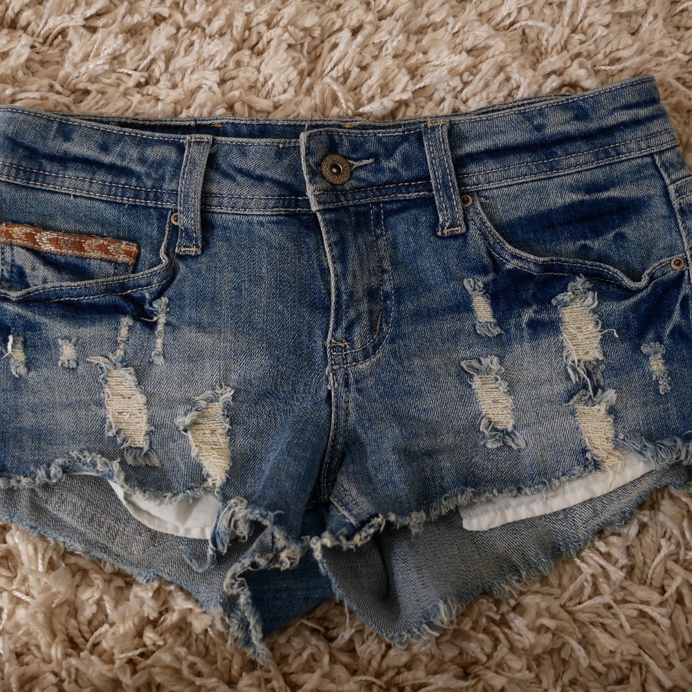Low Rise Denim shortie shorts